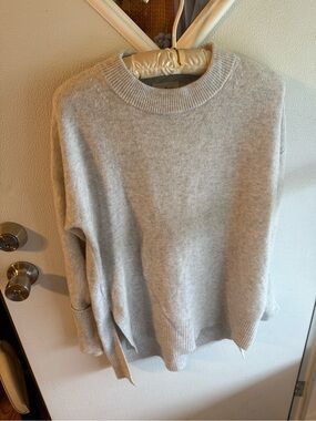 Lou & Grey Heathered Light Gray Cozy Knit Pullover Crewneck Sweater - Size XS